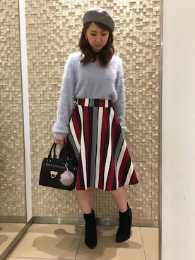 「SpRay（スプレイ）のアイテム（ハンチング/ベレー帽）」を使った、SpRay札幌ＰＡＲＣＯさん（レディース・160cm）の冬コーディネート