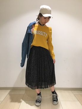 「SpRay（スプレイ）のアイテム（デニムジャケット）」を使った、SpRay札幌ＰＡＲＣＯさん（レディース・160cm）の冬コーディネート