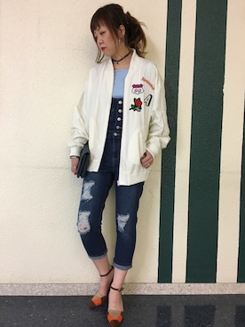 「SpRay（スプレイ）のアイテム（オールインワン・サロペット）」を使った、SpRay札幌ＰＡＲＣＯさん（レディース・165cm）の冬コーディネート