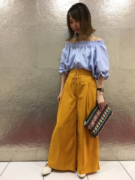 「SpRay（スプレイ）のアイテム（パンツ）」を使った、SpRay札幌ＰＡＲＣＯさん（レディース・160cm）の春コーディネート