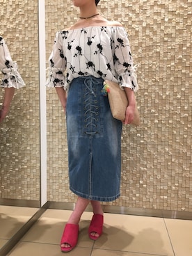 「SpRay（スプレイ）のアイテム（アクセサリー）」を使った、SpRay札幌ＰＡＲＣＯさん（レディース・158cm）の春コーディネート