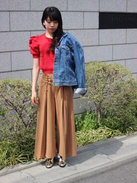 「LILY BROWN（リリーブラウン）のアイテム（ローファー）」を使った、ピンスコさん（レディース・165cm）の春コーディネート