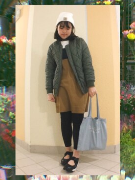「LILY BROWN（リリーブラウン）のアイテム（MA-1）」を使った、STERBLAHさん（レディース・165cm）の冬コーディネート