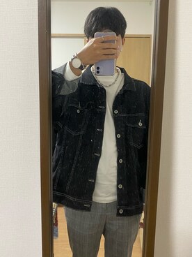 「ダニエルウェリントン」｜「アイテム（デニムジャケット）」を使った、sun_.さん（メンズ・167cm）の冬コーディネート