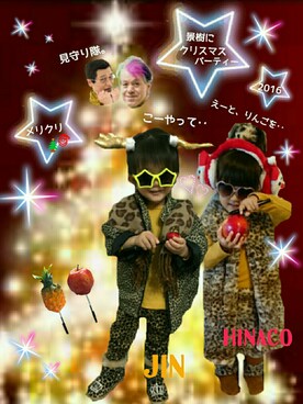 「アイテム（福袋/福箱、レッド系）」を使った、hinacoccoさん（キッズ・80cm）の冬コーディネート