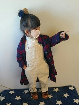 「GLOBAL WORK（グローバルワーク）のアイテム（オールインワン・サロペット）」を使った、hinacoccoさん（キッズ・80cm）の冬コーディネート