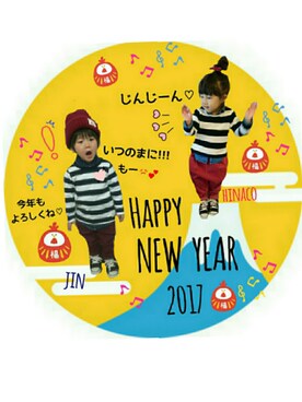 「アイテム（ラッピングキット、レッド系）」を使った、hinacoccoさん（キッズ・80cm）の冬コーディネート