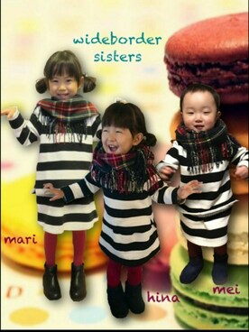 「アイテム（福袋/福箱、レッド系）」を使った、hinacoccoさん（キッズ・80cm）の冬コーディネート