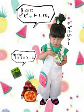 「みどり」｜「アイテム（その他）」を使った、hinacoccoさん（キッズ・90cm）の春コーディネート