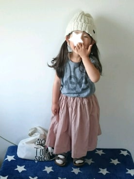 「Lee（リー）のアイテム（Tシャツ/カットソー）」を使った、hinacoccoさん（キッズ・90cm）の夏コーディネート