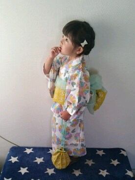 「アイテム（ラッピングキット、グリーン系）」を使った、hinacoccoさん（キッズ・90cm）の夏コーディネート