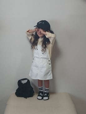 「アニエスベー」｜「アイテム（サロペット/オーバーオール）」を使った、hinacoccoさん（キッズ・100cm）の春コーディネート