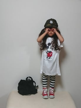「カモフラキャップ」｜hinacoccoさん（キッズ・100cm）の春コーディネート