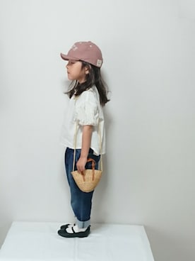 「くすみピンク」｜「アイテム（ラッピングキット）」を使った、hinacoccoさん（キッズ・100cm）の春コーディネート