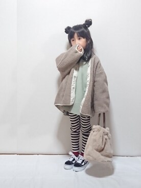 「ツノヘアー」｜hinacoccoさん（キッズ・110cm）の冬コーディネート