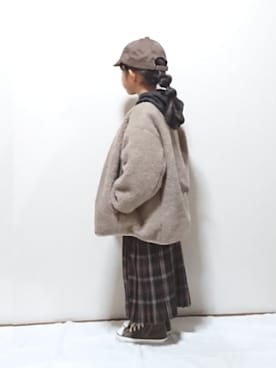 「アイテム（スカート、ブラウン系）」を使った、hinacoccoさん（キッズ・110cm）の冬コーディネート