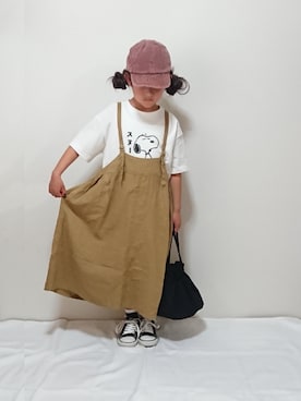 「panda（パンダ）のアイテム（帽子）」を使った、hinacoccoさん（キッズ・110cm）の春コーディネート