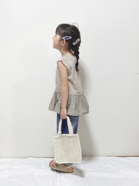 「あみこみヘア」｜hinacoccoさん（キッズ・110cm）の夏コーディネート