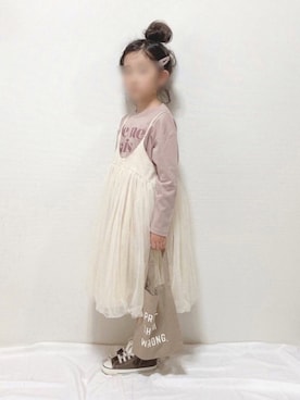 「くすみピンク」｜「アイテム（ラッピングキット）」を使った、hinacoccoさん（キッズ・110cm）の秋コーディネート