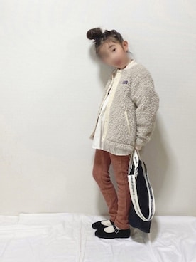 「SVEC（シュベック）のカンフーシューズ kung fu Shoes / ストラップパンプス（バレエシューズ）」を使った、hinacoccoさん（キッズ・110cm）の冬コーディネート