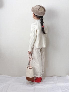 「赤コンバース」｜「アイテム（その他）」を使った、hinacoccoさん（キッズ・110cm）の冬コーディネート