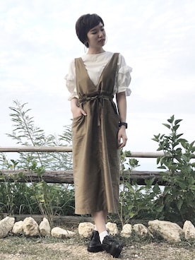 「note et silence （ノートエシロンス）のアイテム（ワンピース/ドレス）」を使った、YUKINOさん（レディース・165cm）の秋コーディネート