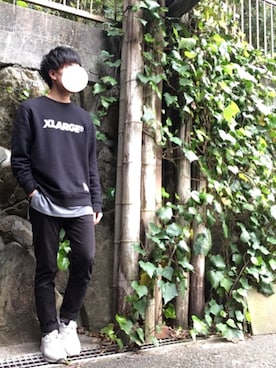 「学校」｜「アイテム（スウェット）」を使った、SEOさん（メンズ・166cm）の春コーディネート