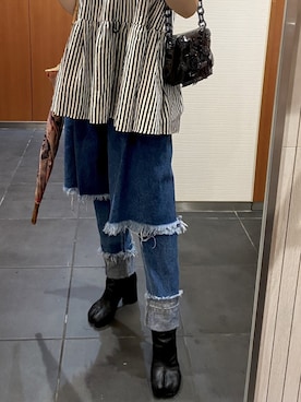「mame」｜「アイテム（ブーツ）」を使った、miu.さん（レディース・160cm）の春コーディネート