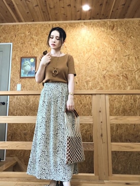 「MODE ROBE（モードローブ）のアイテム（バッグ）」を使った、SAItoooooさん（レディース・157cm）の夏コーディネート