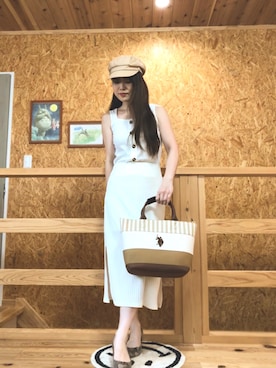 「one way（ワンウェイ）のアイテム（帽子）」を使った、SAItoooooさん（レディース・158cm）の夏コーディネート