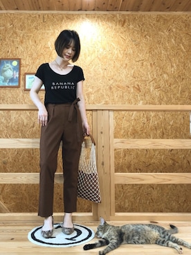 「MODE ROBE（モードローブ）のアイテム（バッグ）」を使った、SAItoooooさん（レディース・158cm）の夏コーディネート