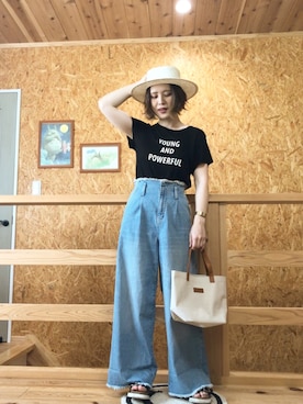 「DAISO（DAISO）のアイテム（バッグ）」を使った、SAItoooooさん（レディース・159cm）の夏コーディネート