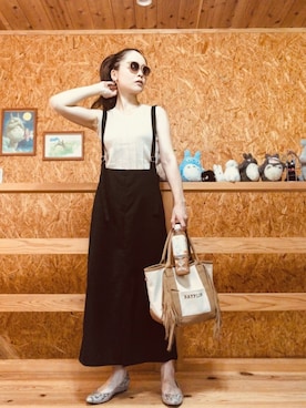 「reca（レカ）のアイテム（オールインワン・サロペット）」を使った、SAItoooooさん（レディース・159cm）の夏コーディネート