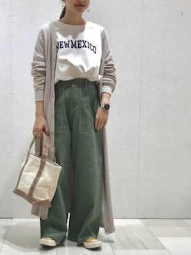 「カットオフ」｜「アイテム（ワンピース/ドレス）」を使った、sariさん（レディース・150cm）の春コーディネート