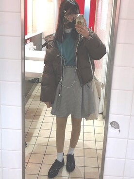 「RETRO GIRL（レトロガール）のアイテム（ダウンジャケット/コート）」を使った、aya151219さん（レディース・156cm）の冬コーディネート