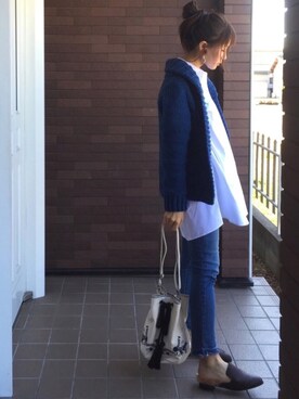 「スリッパ」｜「アイテム（その他）」を使った、mayuさん（レディース・165cm）の冬コーディネート