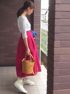 「Discoat Parisien」｜「アイテム（デニムジャケット）」を使った、mayuさん（レディース・165cm）の春コーディネート