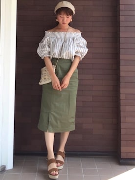 「Discoat Parisien」｜「アイテム（ハンチング/ベレー帽）」を使った、mayuさん（レディース・165cm）の春コーディネート