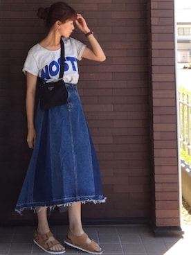 「RCWB（アールシーダブリュービー）のアイテム（ワンピース/ドレス）」を使った、mayuさん（レディース・165cm）の夏コーディネート