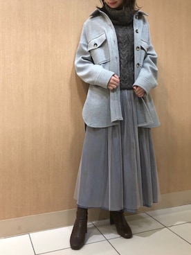 「YECCA VECCA（イェッカヴェッカ）のアイテム（その他アウター）」を使った、優香さん（レディース・155cm）の秋コーディネート