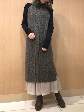 ケーブルニットワンピース の人気ファッションコーディネート 年齢 歳 24歳 Wear