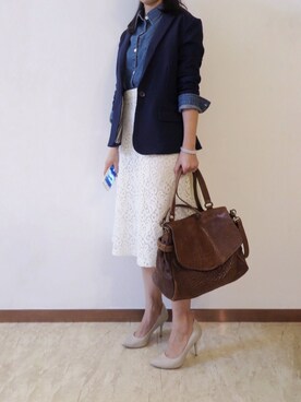 「Le Saundaのアイテム」を使った、adaさん（レディース・158cm）の秋コーディネート