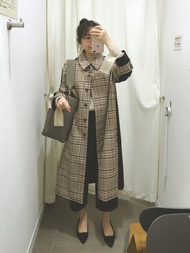 「URBAN RESEARCH ROSSO WOMEN（アーバンリサーチ　ロッソ）のアイテム（トレンチコート）」を使った、adaさん（レディース・158cm）の冬コーディネート