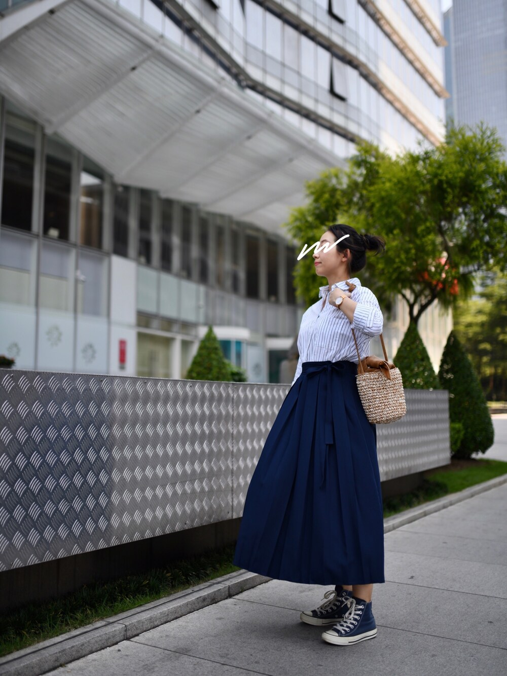 「Daniel Wellingtonのアイテム（腕時計、ゴールド系）」を使った、adaさん（レディース・158cm）の秋コーディネートの1枚目の写真