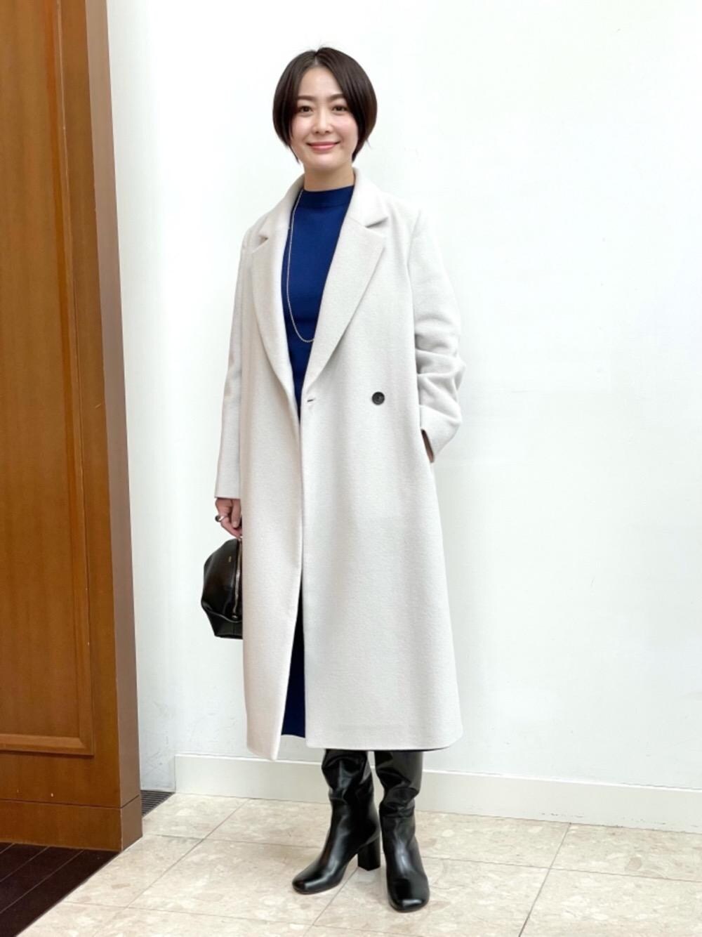 「UNITED ARROWSのUBCMD RY/N フィット＆フレア スカート†（スカート、ブルー系）」を使った、001673tkさん（レディース・165cm）の秋コーディネートの1枚目の写真