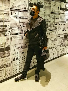 「デニムから始まったライフスタイルブランド」｜「アイテム（ライダースジャケット）」を使った、DIESEL BoY さん（メンズ・174cm）の冬コーディネート
