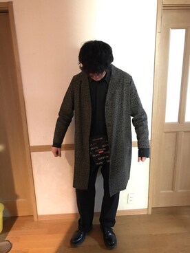 「アイテム（ステンカラーコート）」を使った、kaka.さん（メンズ・179cm・10代）の冬コーディネート