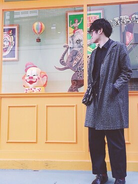 「アイテム（ステンカラーコート）」を使った、kaka.さん（メンズ・179cm・10代）の冬コーディネート