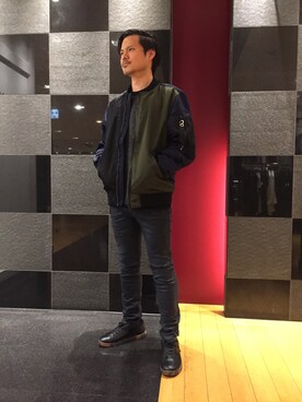 「DIESEL（ディーゼル）のアイテム（MA-1）」を使った、MITSUNORIさん（メンズ・168cm）の夏コーディネート