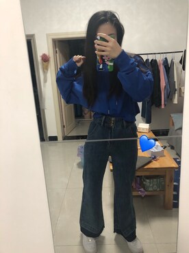 「蓝色系」｜阳光馒さん（レディース・160cm）の秋コーディネート